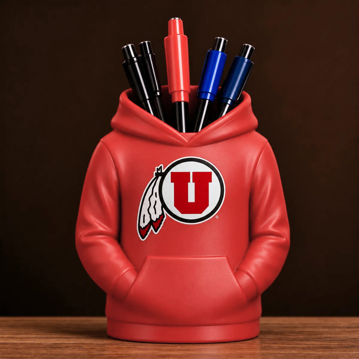 College Hoodie Desk Organizer, Pen Pencil and Utensil Holder, 3D Printed College Football Office and Kitchen Decor, Fan Gift