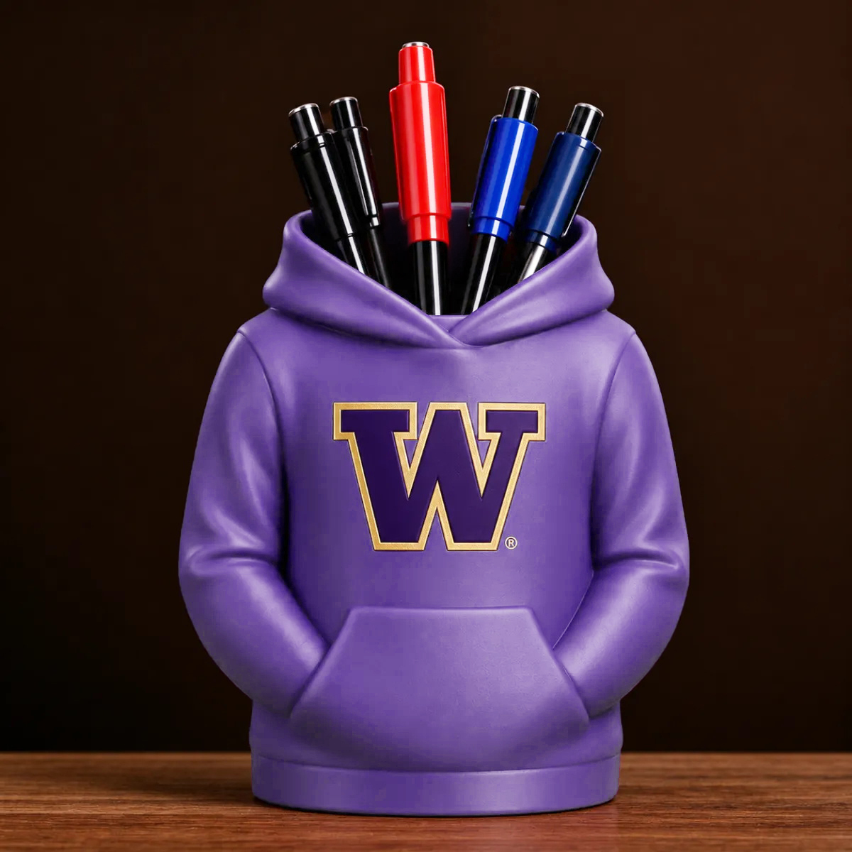 College Hoodie Desk Organizer, Pen Pencil and Utensil Holder, 3D Printed College Football Office and Kitchen Decor, Fan Gift