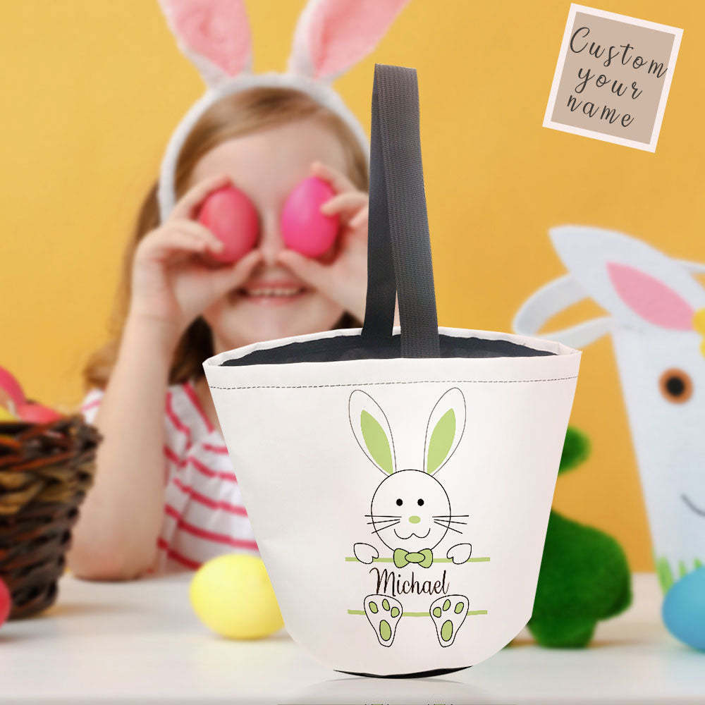 Personalized Easter Basket Custom Name Easter Bunny Basket Gifts for Kids