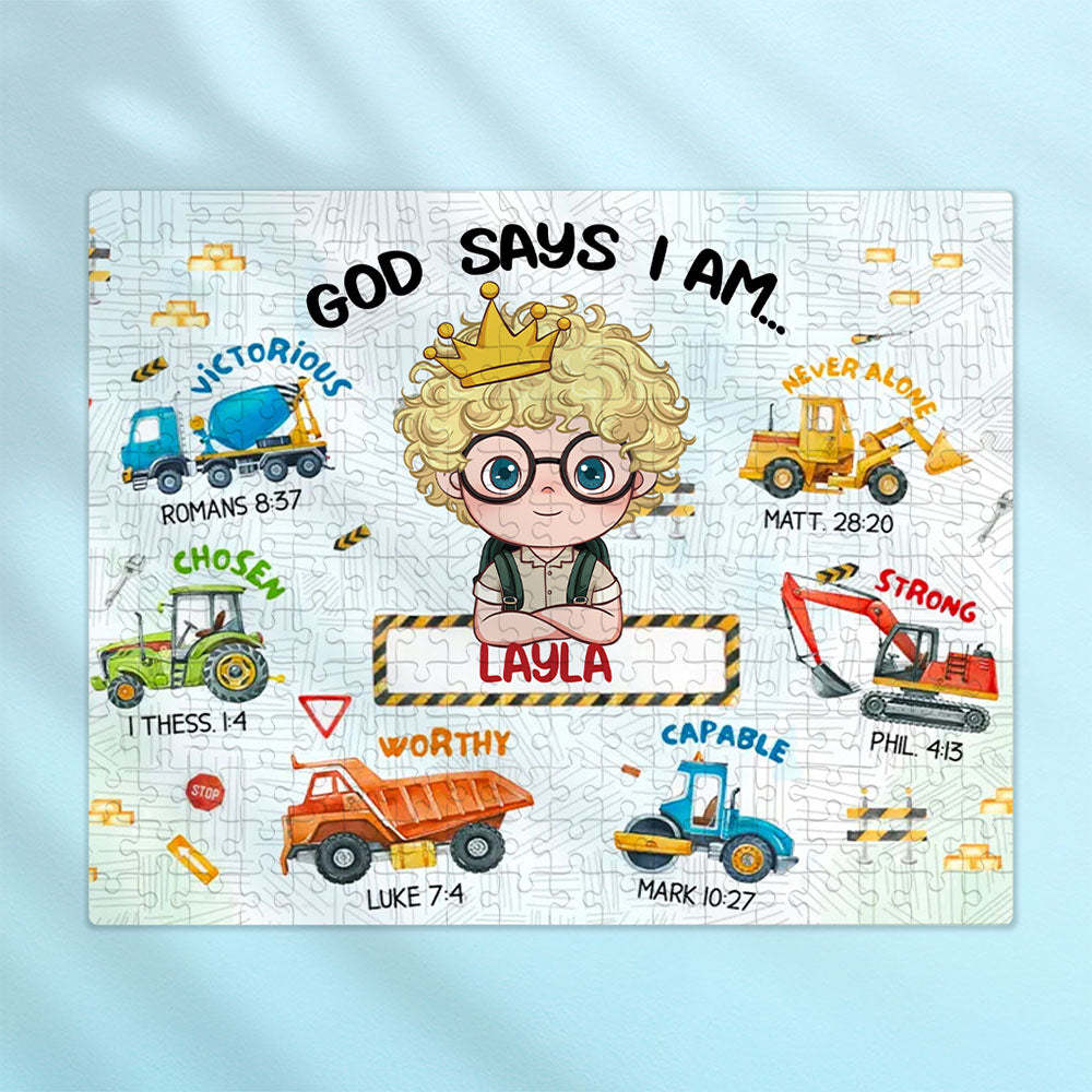 Personalized Jigsaw Puzzle - HAPPY BIRTHDAY | Gift for Grandkids - Kids Christmas Gift -