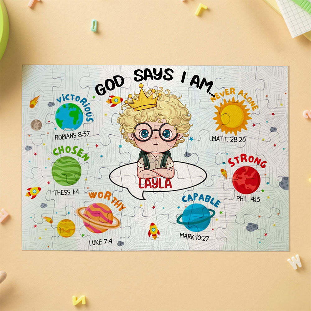 Personalized Jigsaw Puzzle - HAPPY BIRTHDAY | Gift for Grandkids - Kids Christmas Gift -