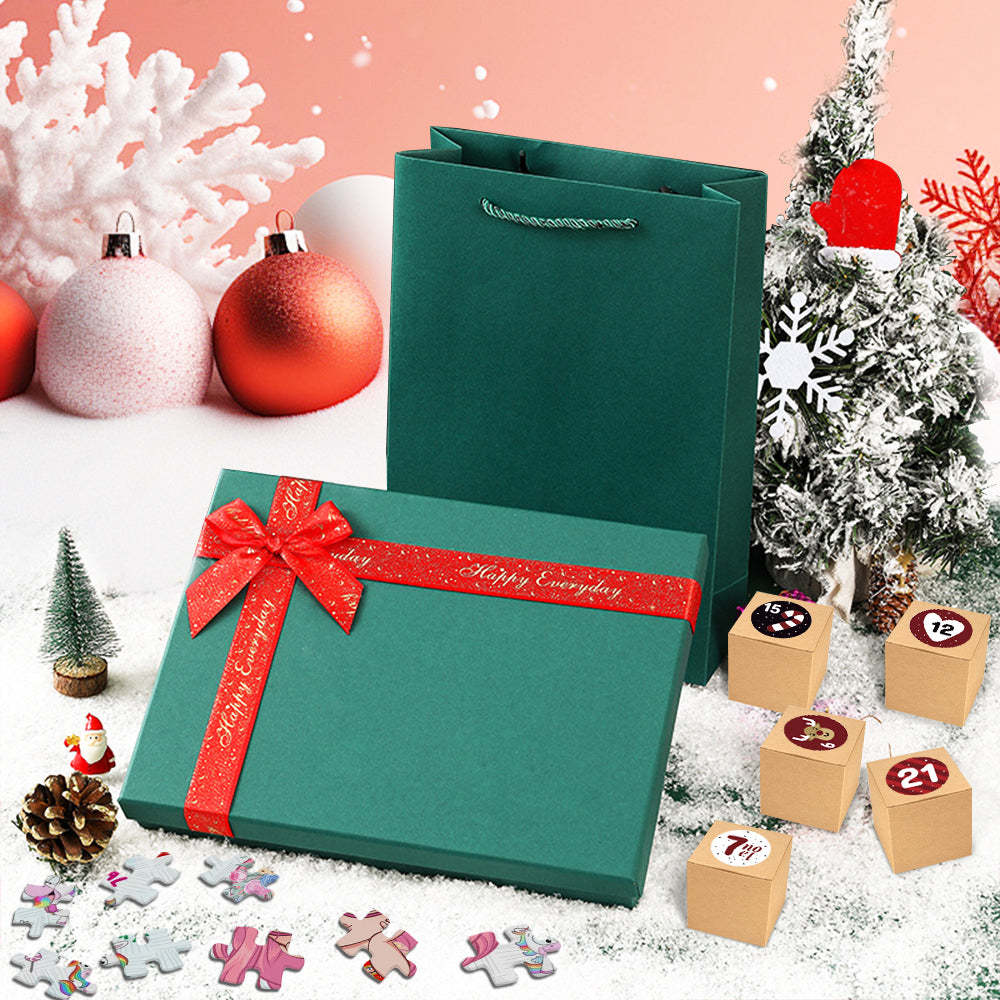Custom Advent Calendar Christmas Jigsaw Puzzle Christmas Countdown Puzzle Toy Gift for Kids - 