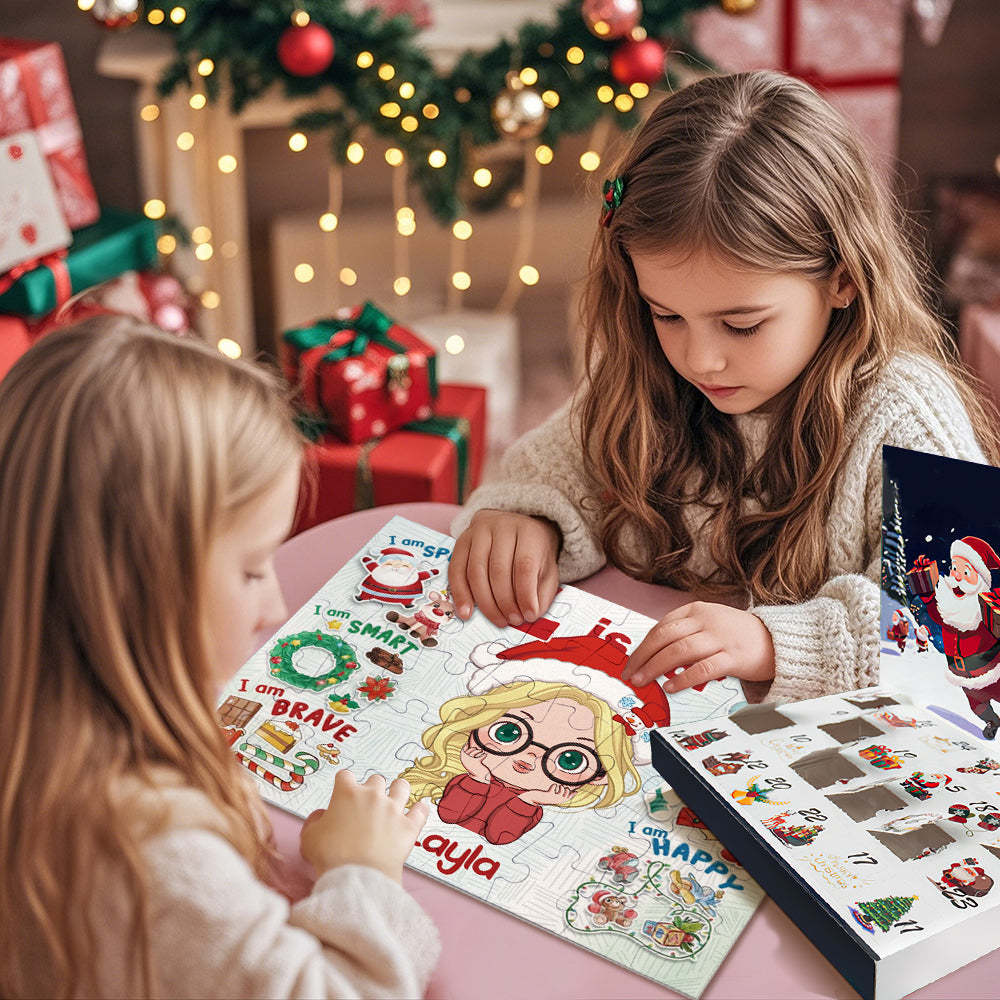 Custom Advent Calendar Christmas Jigsaw Puzzle Christmas Countdown Puzzle Toy Gift for Kids - 