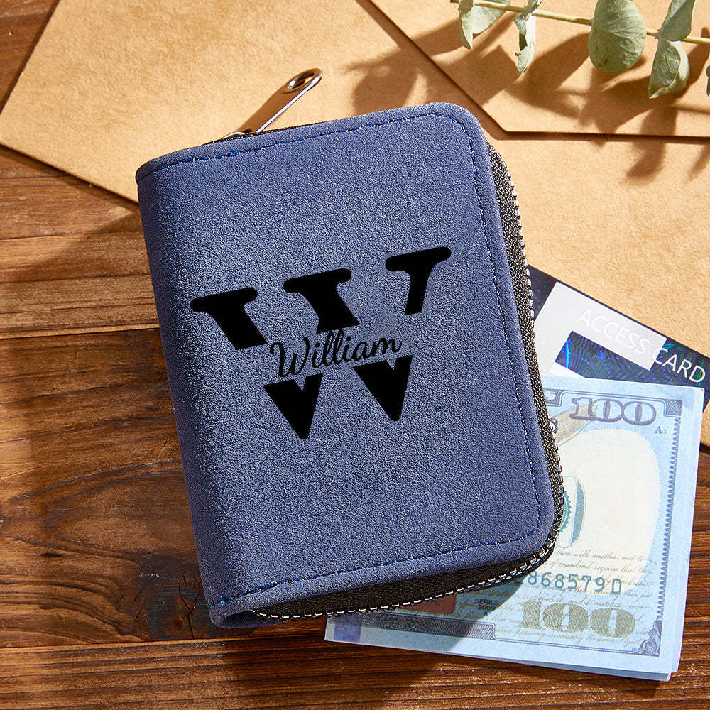 Personalised Leather Wallet with 18 Card Slots Card Holder Wallet Birthday Gift for Him - myphotowalletuk