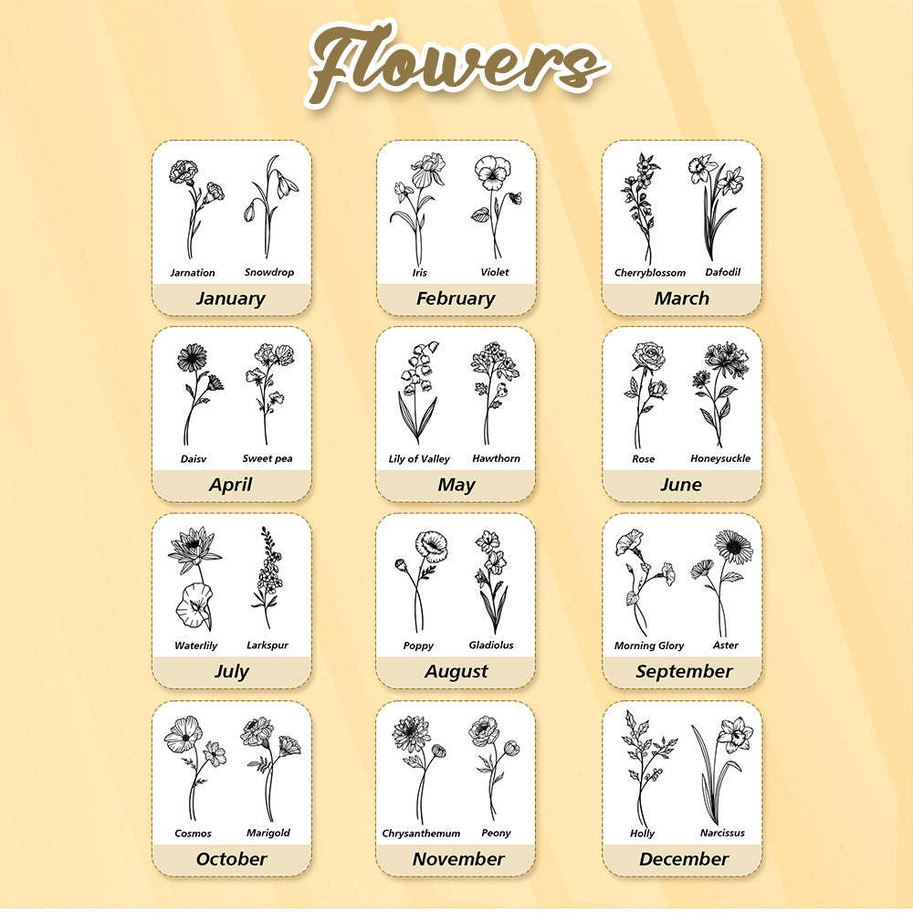 Personalized Birth Flower Wallet with Name Mini Pull-out Card Holder Wallet Gift for Her -