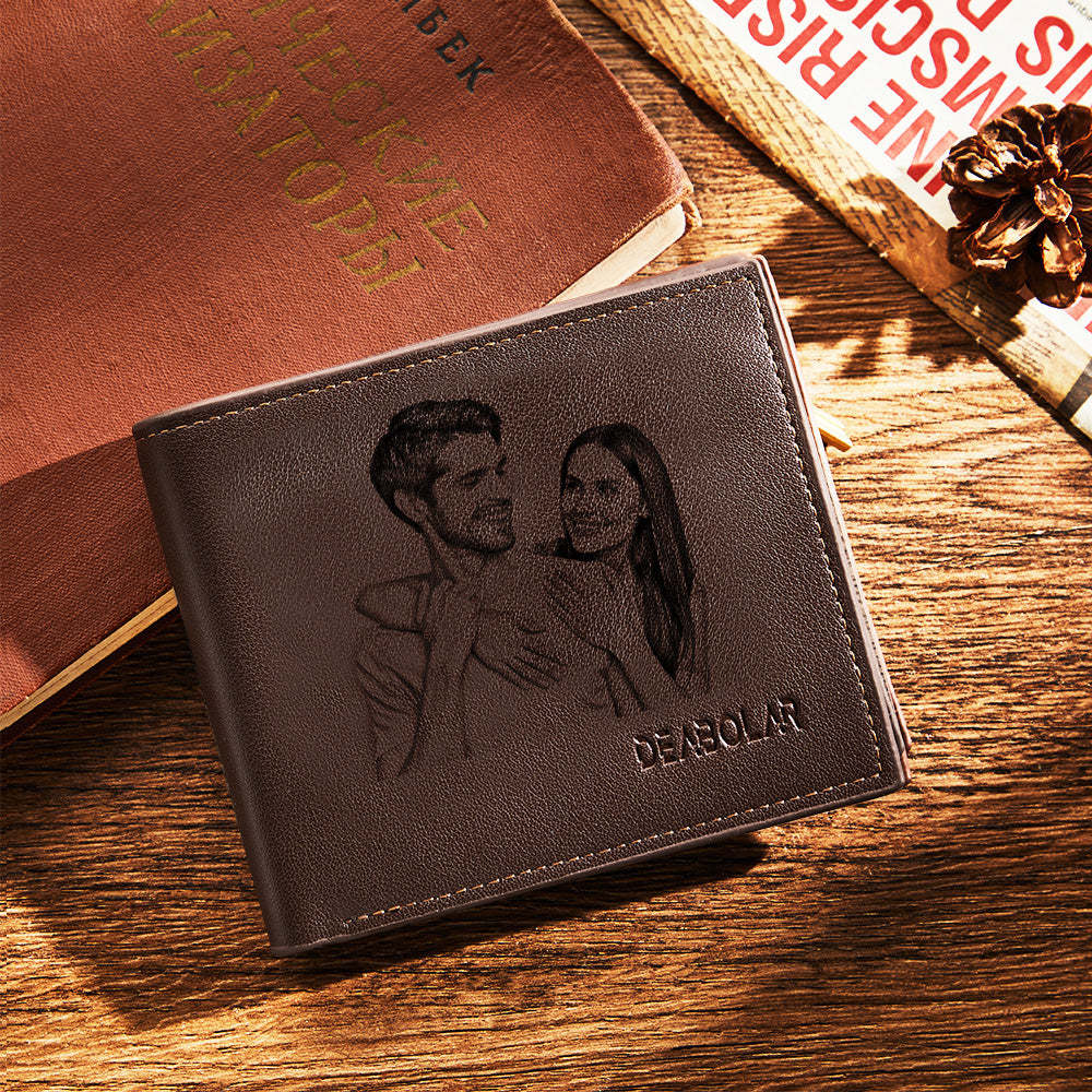 Valentine's Day Gift for Him To My Man Love Personalized Photo Wallet Leather Wallet Engraved Wallet Boyfriend Husband