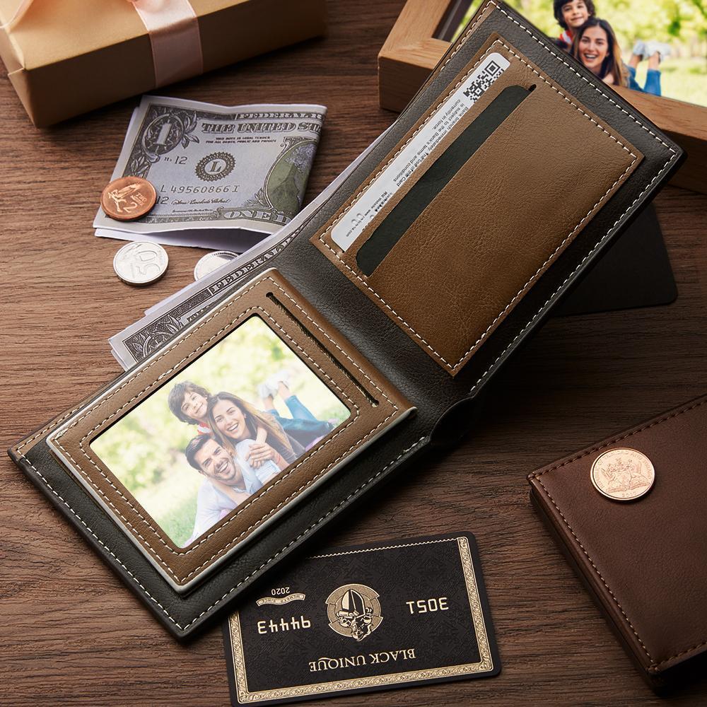 Men's Custom Photo Engraved Wallet RFID Blocking Wallet