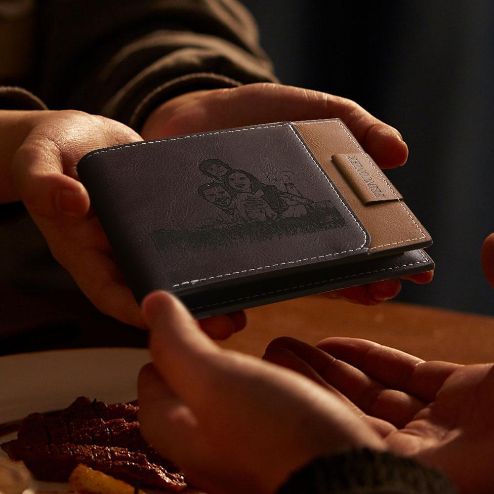 Men's Custom Photo Engraved Wallet RFID Blocking Wallet