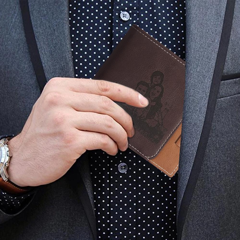 Men's Custom Photo Engraved Wallet RFID Blocking Wallet