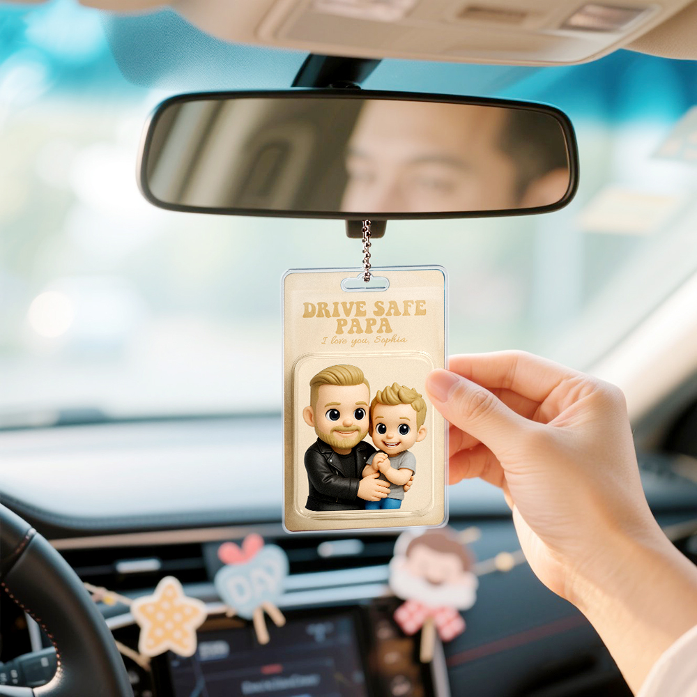 Personalized Father's Day Gift For Dad Custom Photo Action Figure Car Ornament Hanging Gift For Grandpa New Dad Gift Dad Gifts from Kids