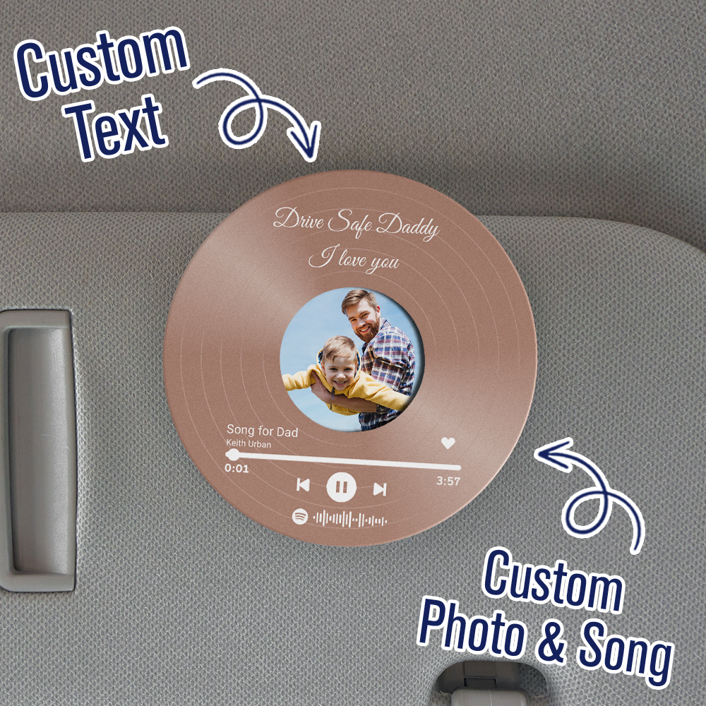 Father's Day Gifts Custom Photo Car Visor Clip Drive Safe Daddy Gift Husband Gifts Personalized Father's Day Gift Gift for Dad