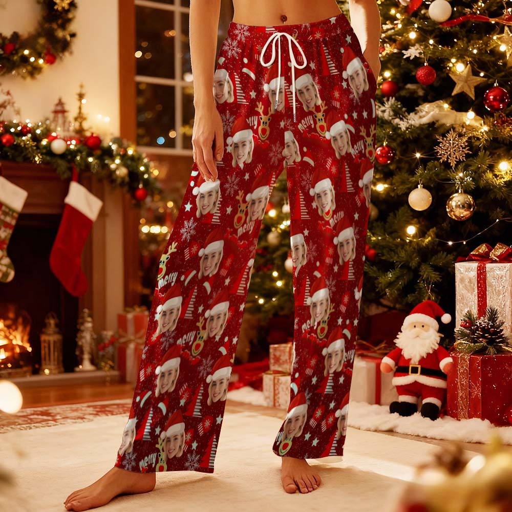 Christmas Pajama Pants with Faces, Faces on Pajamas, Face Pajama Pants, Personalized Pajamas with Face, Custom Face Pajamas, Gift for Family - 
