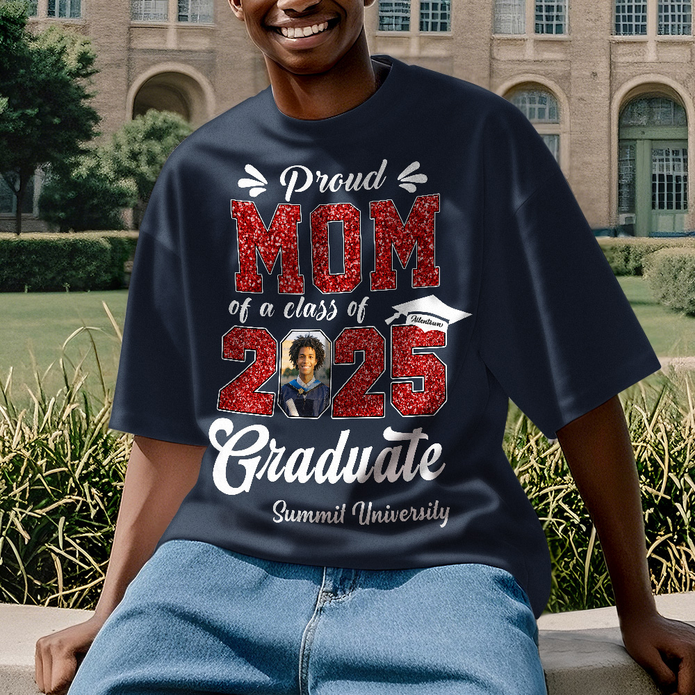 Custom Graduation T-Shirt Personalized Proud Family Graduate Photo and Name Graduation T-Shirt Gift