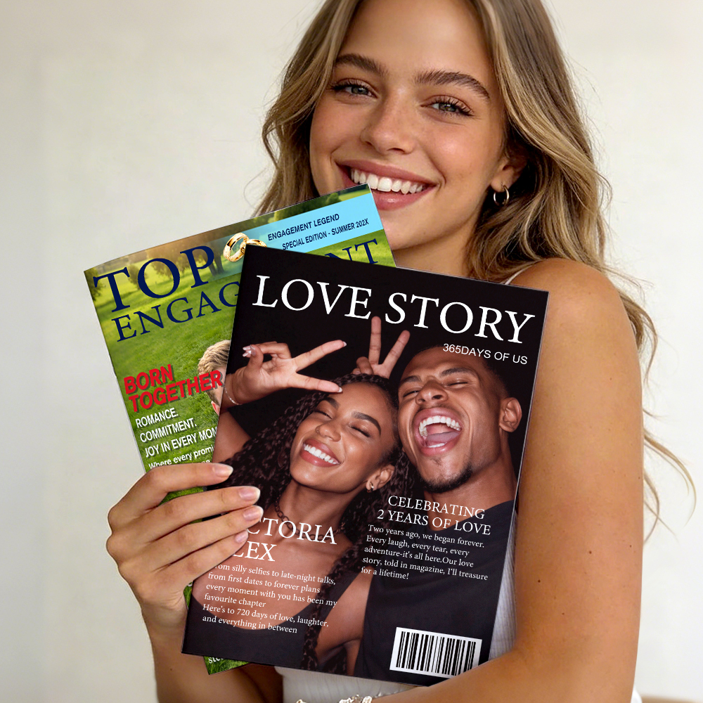 Personalized LOVE STORY Magazine for Couples on Valentine's Day - 