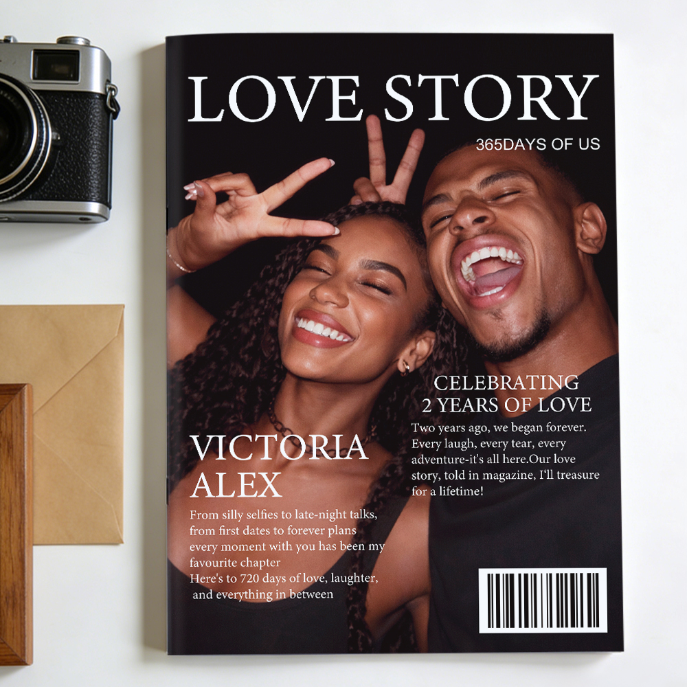 Personalized LOVE STORY Magazine for Couples on Valentine's Day - 