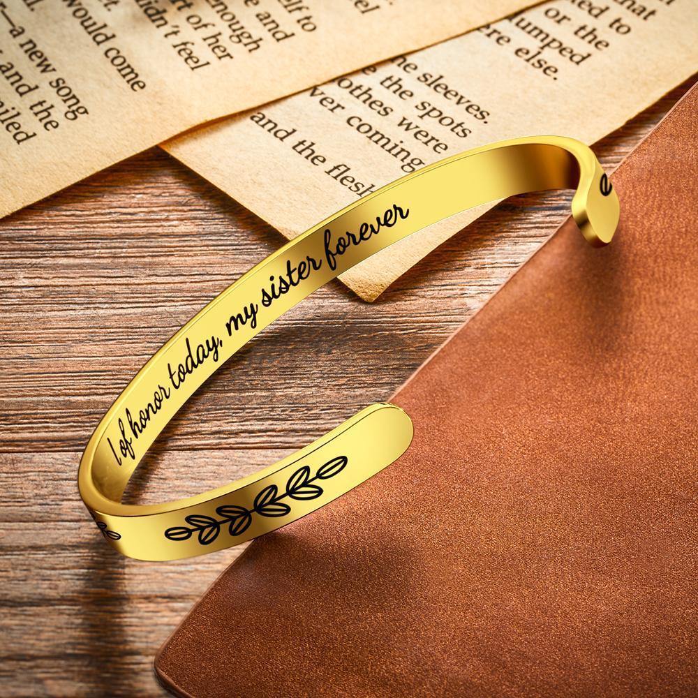Always My Sister Forever My Friend Cuff Bracelet - myspotifyplaque
