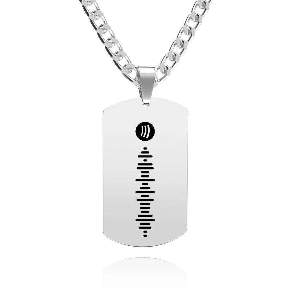 Father's Day Gift - Personalized Music Spotify Scan Code Photo Necklace Stainless Steel Pendant - myphotowalletuk