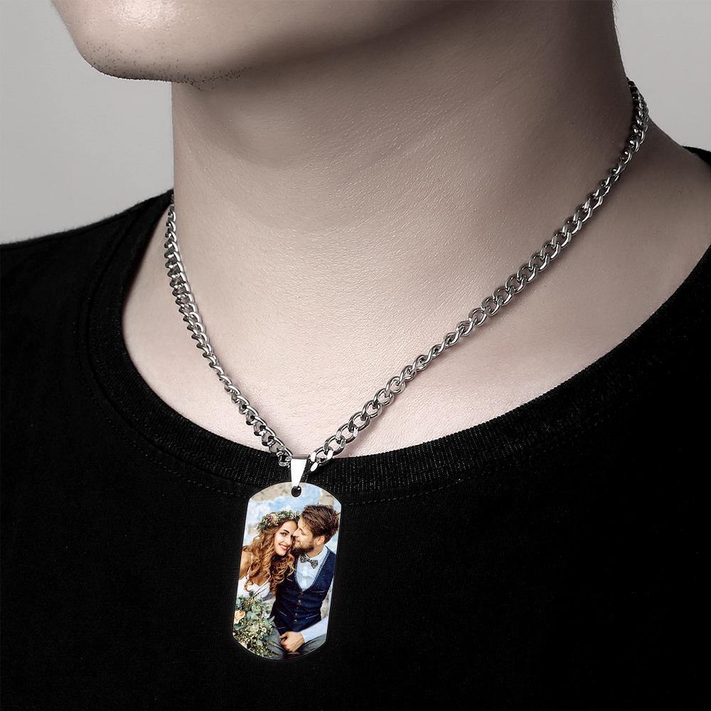 Father's Day Gift - Personalized Music Spotify Scan Code Photo Necklace Stainless Steel Pendant - myphotowalletuk