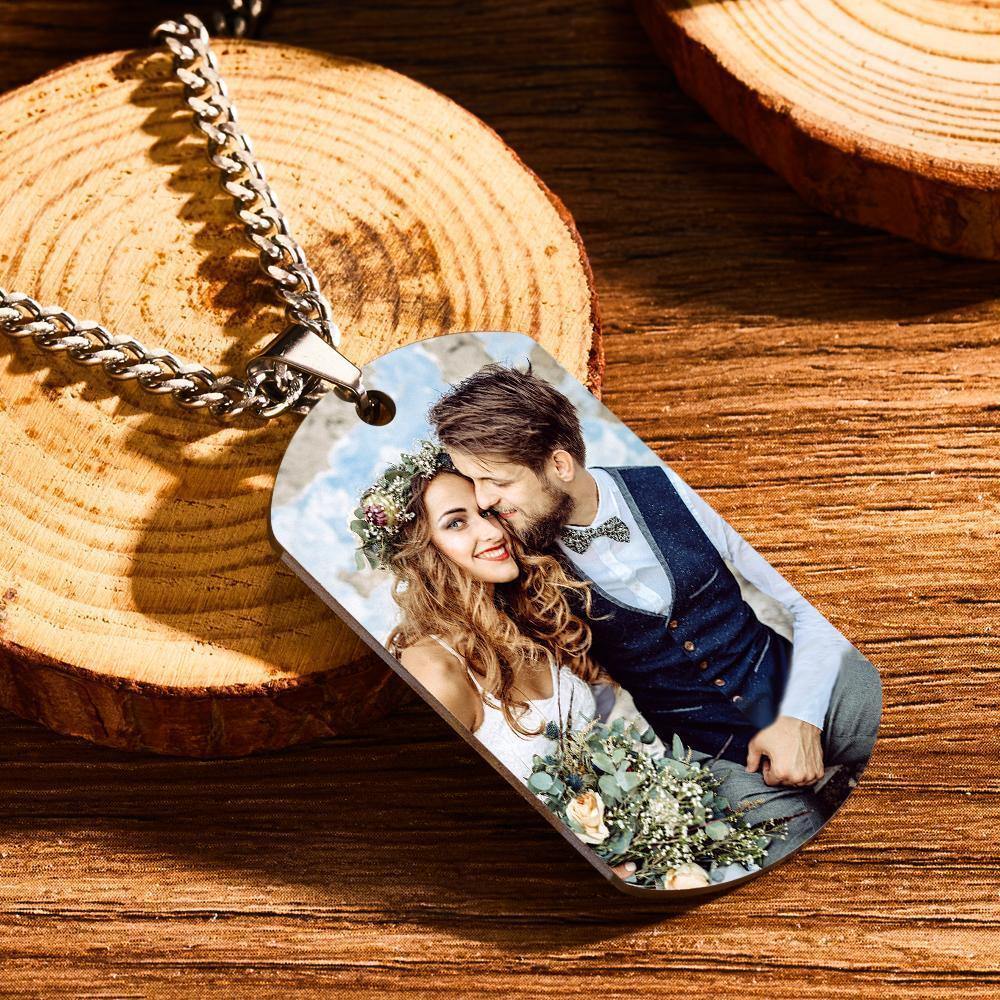 Father's Day Gift - Personalized Music Spotify Scan Code Photo Necklace Stainless Steel Pendant - myphotowalletuk