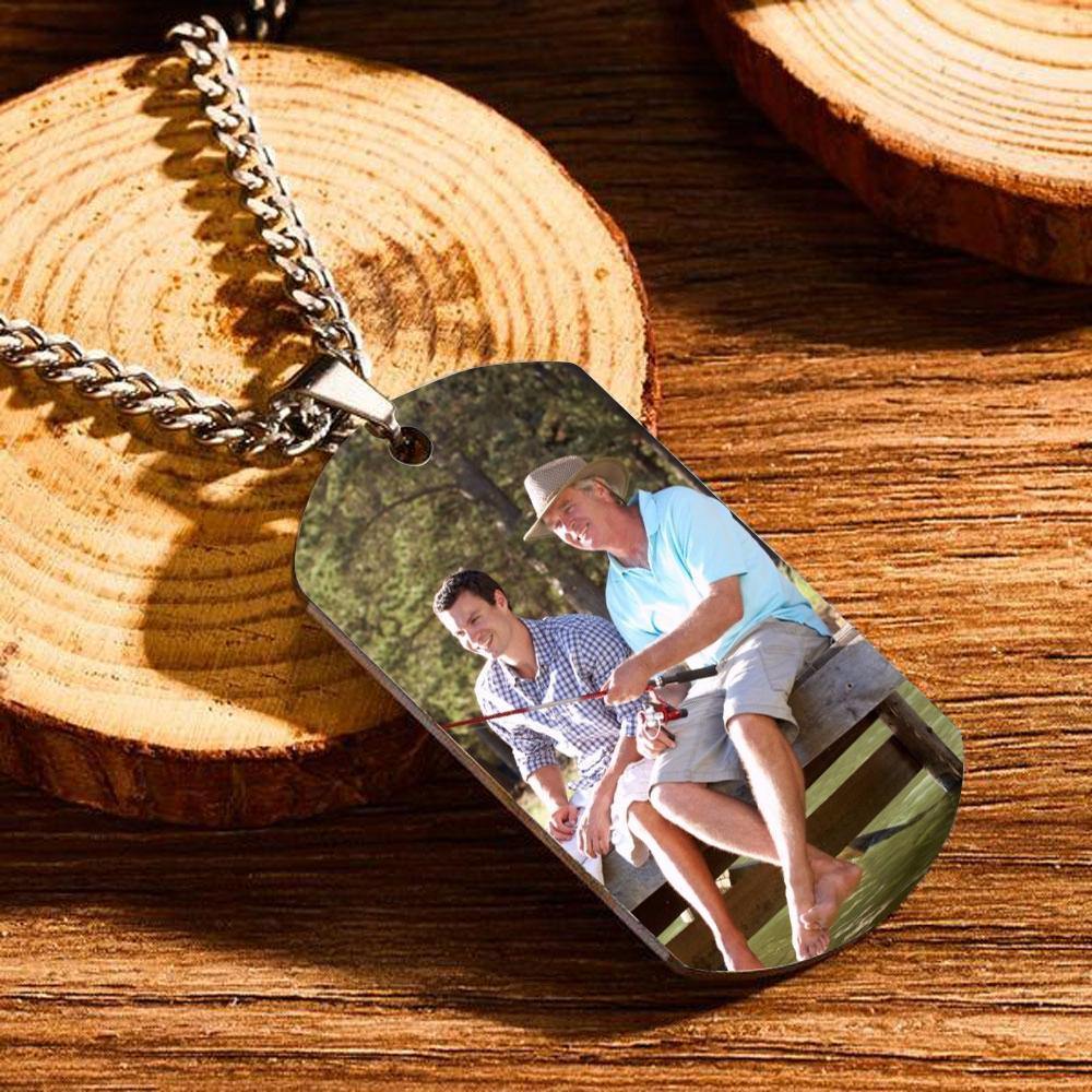 Father's Day Gift - Personalized Music Spotify Scan Code Photo Necklace Stainless Steel Pendant - myphotowalletuk