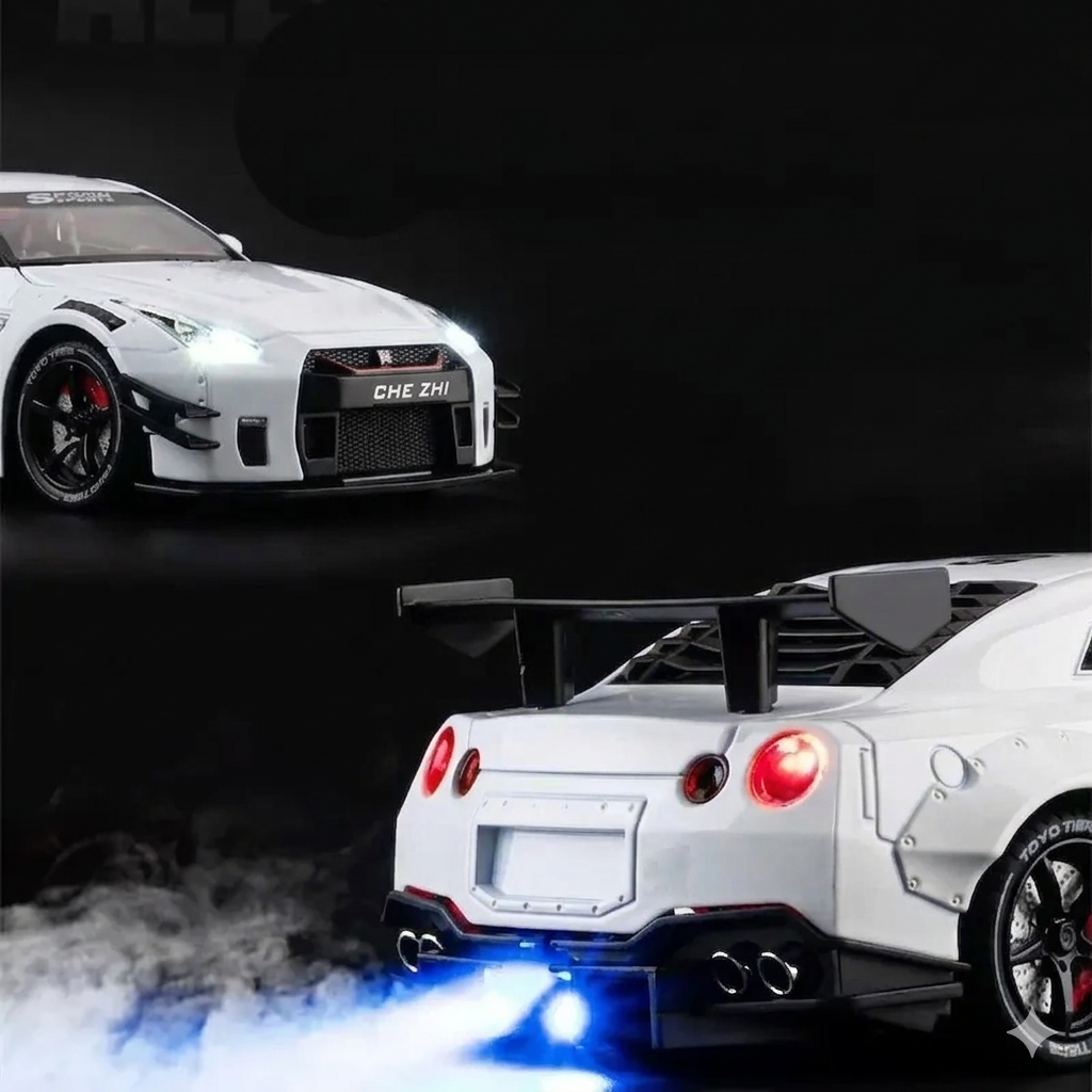 Hypercar Alarm Clock with Engine Sound, Exhaust Effect & LED Lights – Desk Gift for Car Lovers - 