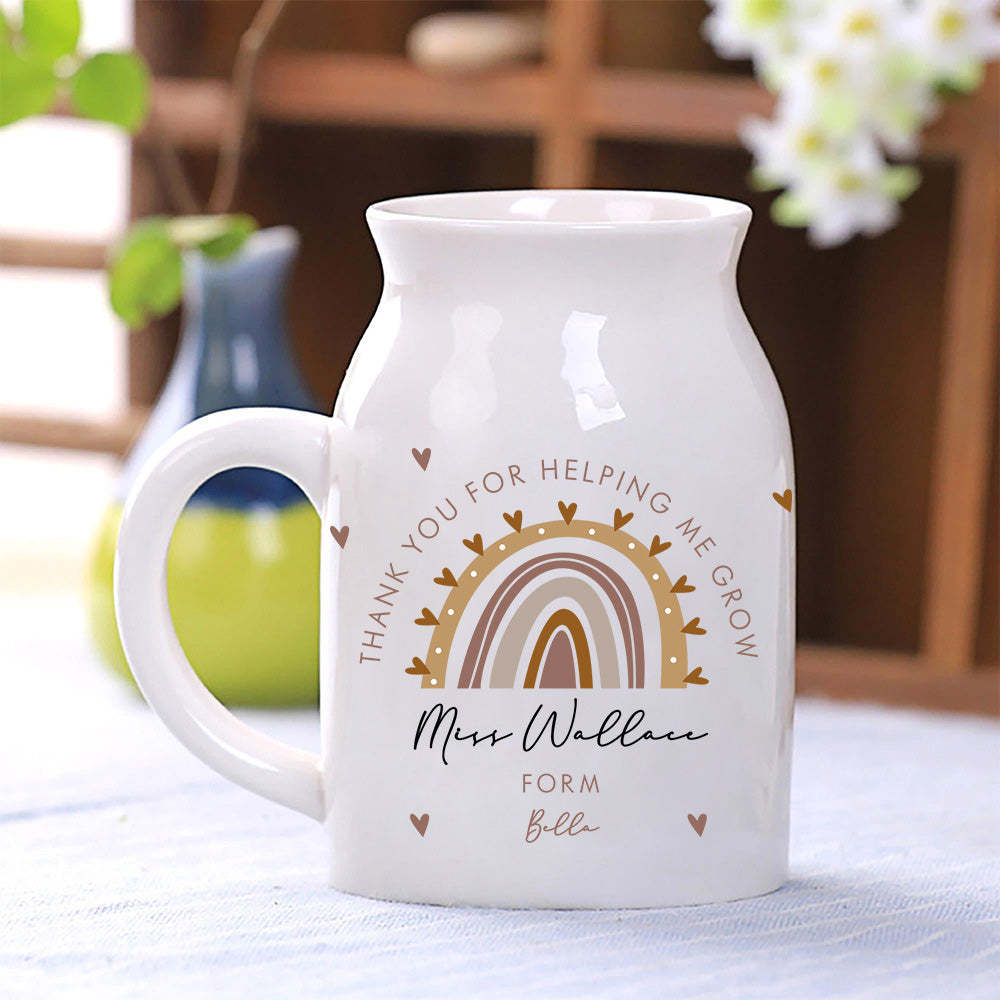 Personalized Teacher Vase Rainbow Vase Back to School Gift for Teacher - Myphotowallet