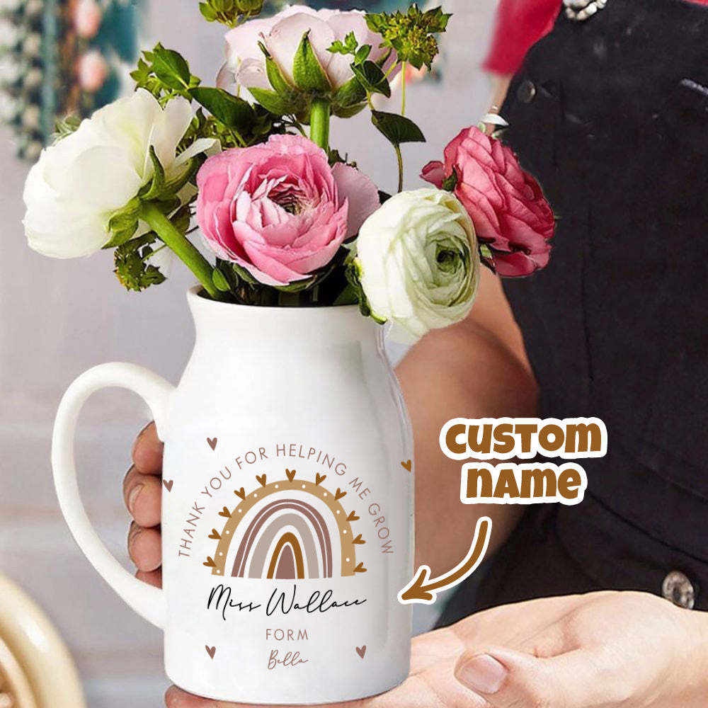 Personalized Teacher Vase Rainbow Vase Back to School Gift for Teacher - Myphotowallet
