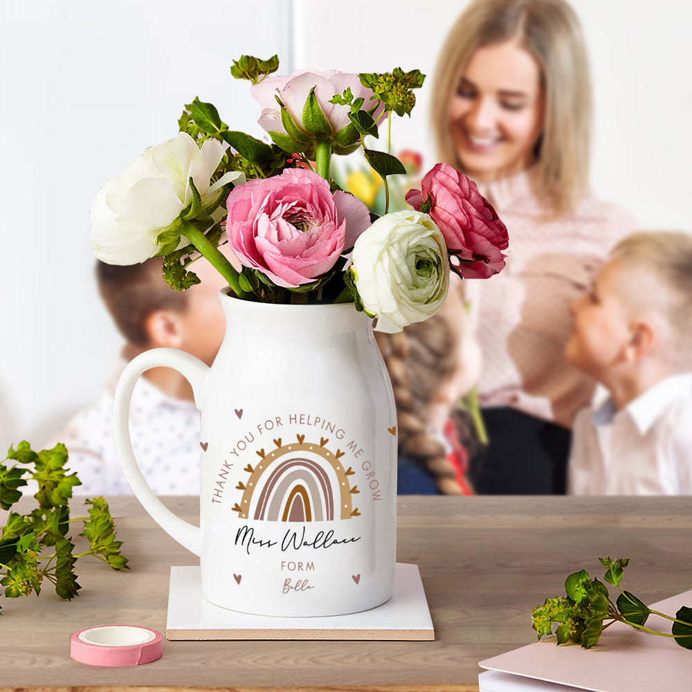 Personalized Teacher Vase Rainbow Vase Back to School Gift for Teacher - Myphotowallet