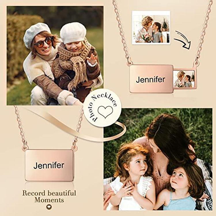 Custom Photo Envelope Necklace - Valentine's Day gift Personalized Pull-Tab Locket Gift for Loved Ones - 