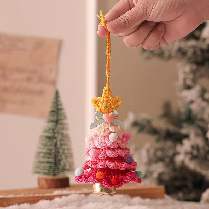 Hand-Crocheted Christmas Tree Car Hanging Ornament  Festive Gift - 