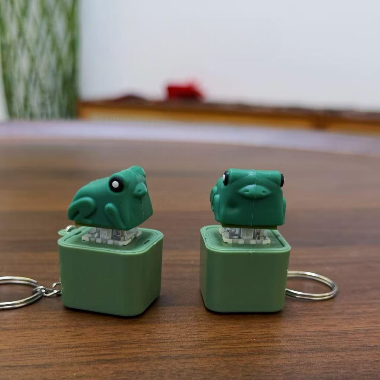 LED Light Up Frog Keychain - Press for Sound & Light! Fun Fidget Toy, Prank Gift, Stress Relief Novelty - 