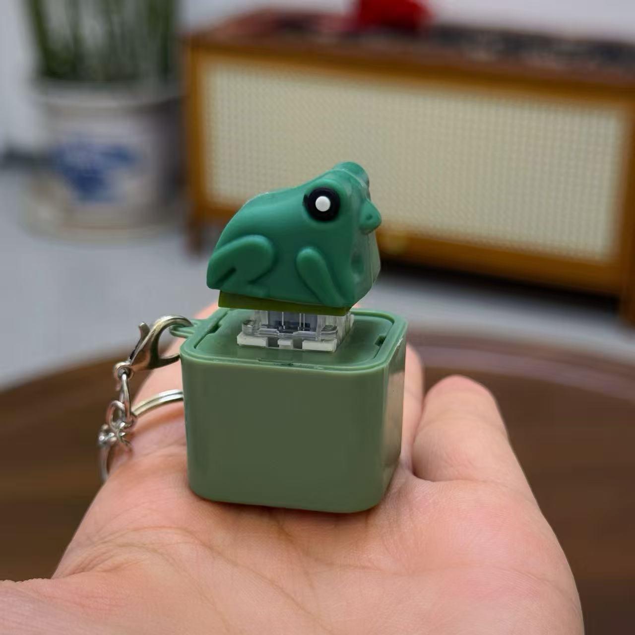 LED Light Up Frog Keychain - Press for Sound & Light! Fun Fidget Toy, Prank Gift, Stress Relief Novelty - 