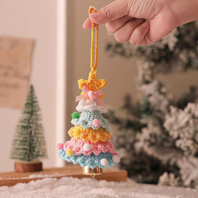 Hand-Crocheted Christmas Tree Car Hanging Ornament  Festive Gift - 