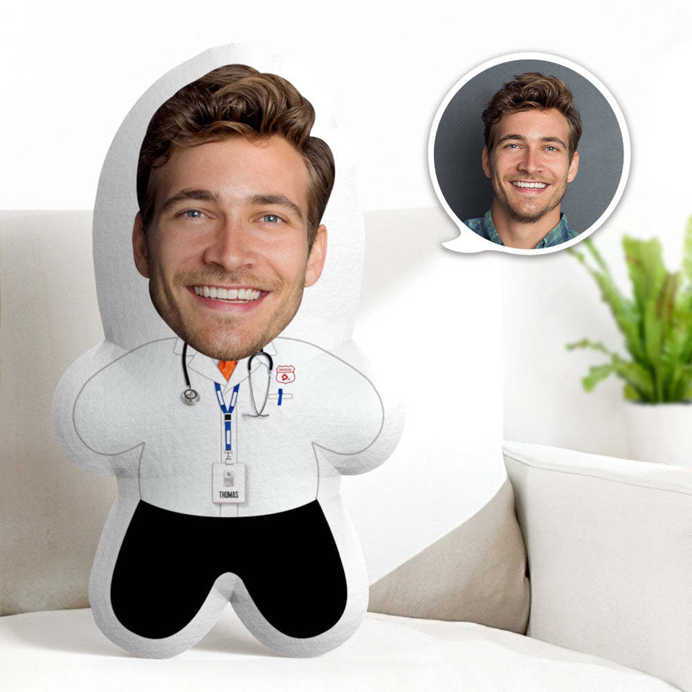 Custom Face Doctor Pillow Personalized Photo Minime Pillow Gift For Doctor - MyFaceTshirt