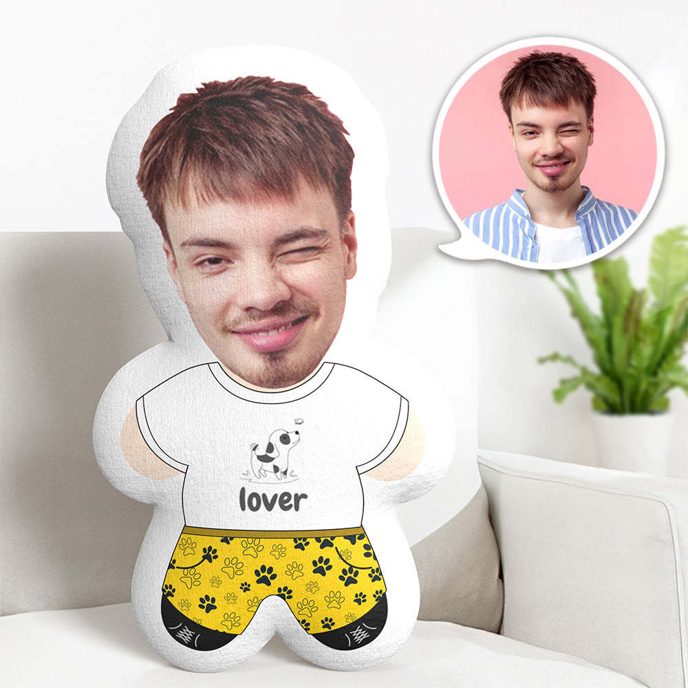Custom Pillow Face Body Pillow Dog Lover Face Pillow Paw Print Minime Pillow - MyFaceTshirt
