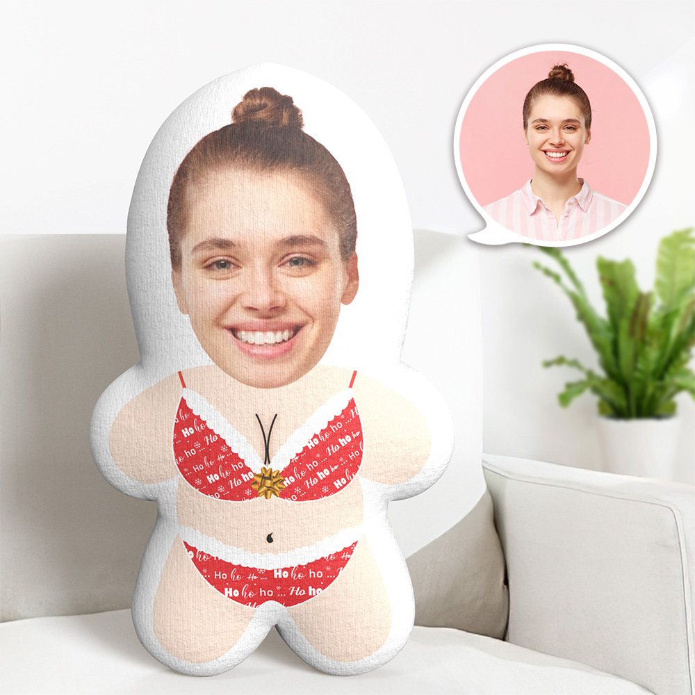 Custom Face Body Pillow Christmas Bikini Face Pillow Personalized Minime Pillow - MyFaceTshirt
