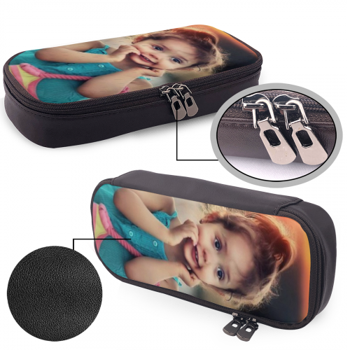 Back To School Gifts Personalized Leather Photo Pencil Case -