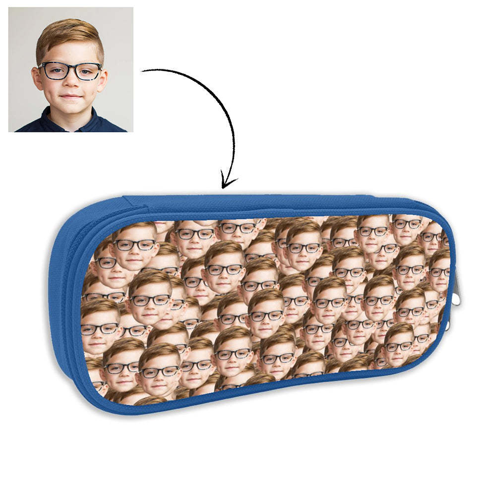 Back To School Gifts Personalized Mash Face Photo Makeup Bag, Pencil bag -