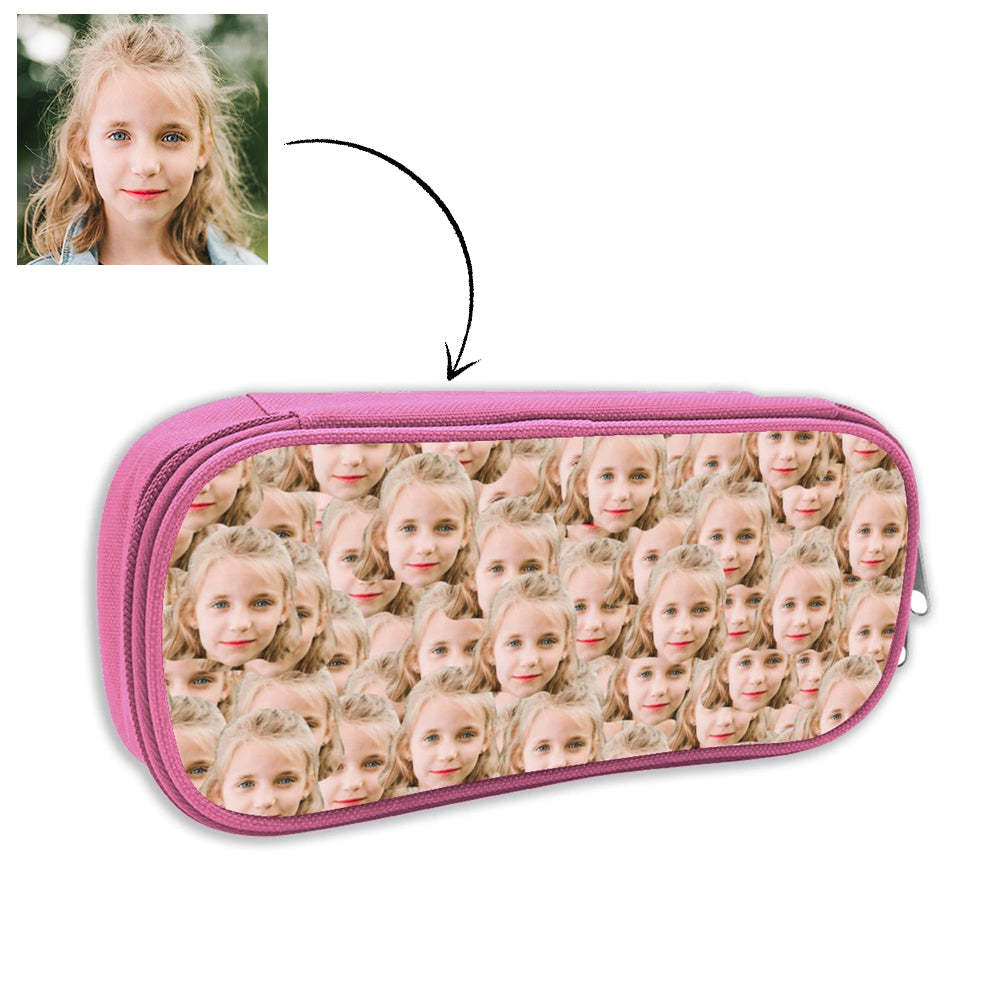 Back To School Gifts Personalized Mash Face Photo Makeup Bag, Pencil bag -