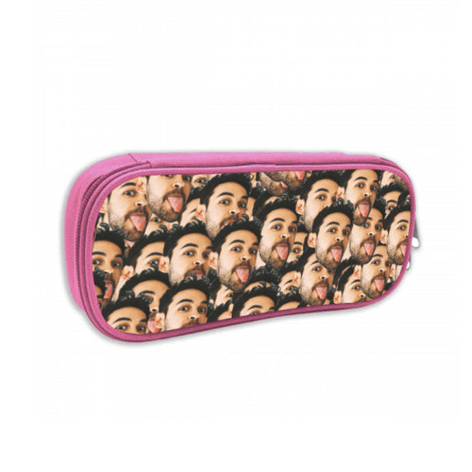 Back To School Gifts Personalized Mash Face Photo Makeup Bag, Pencil bag -