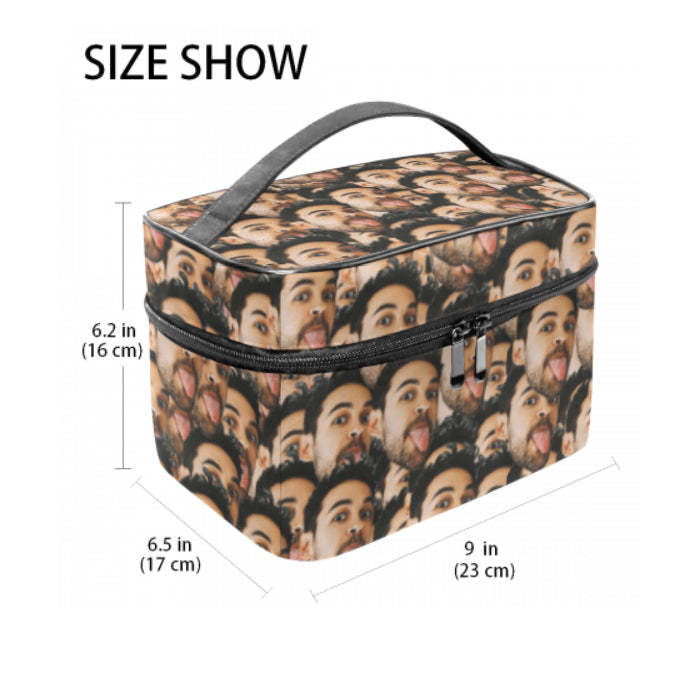 Back To School Gifts Personalized Mash Face Storage Bag, Photo Cosmetic bag -