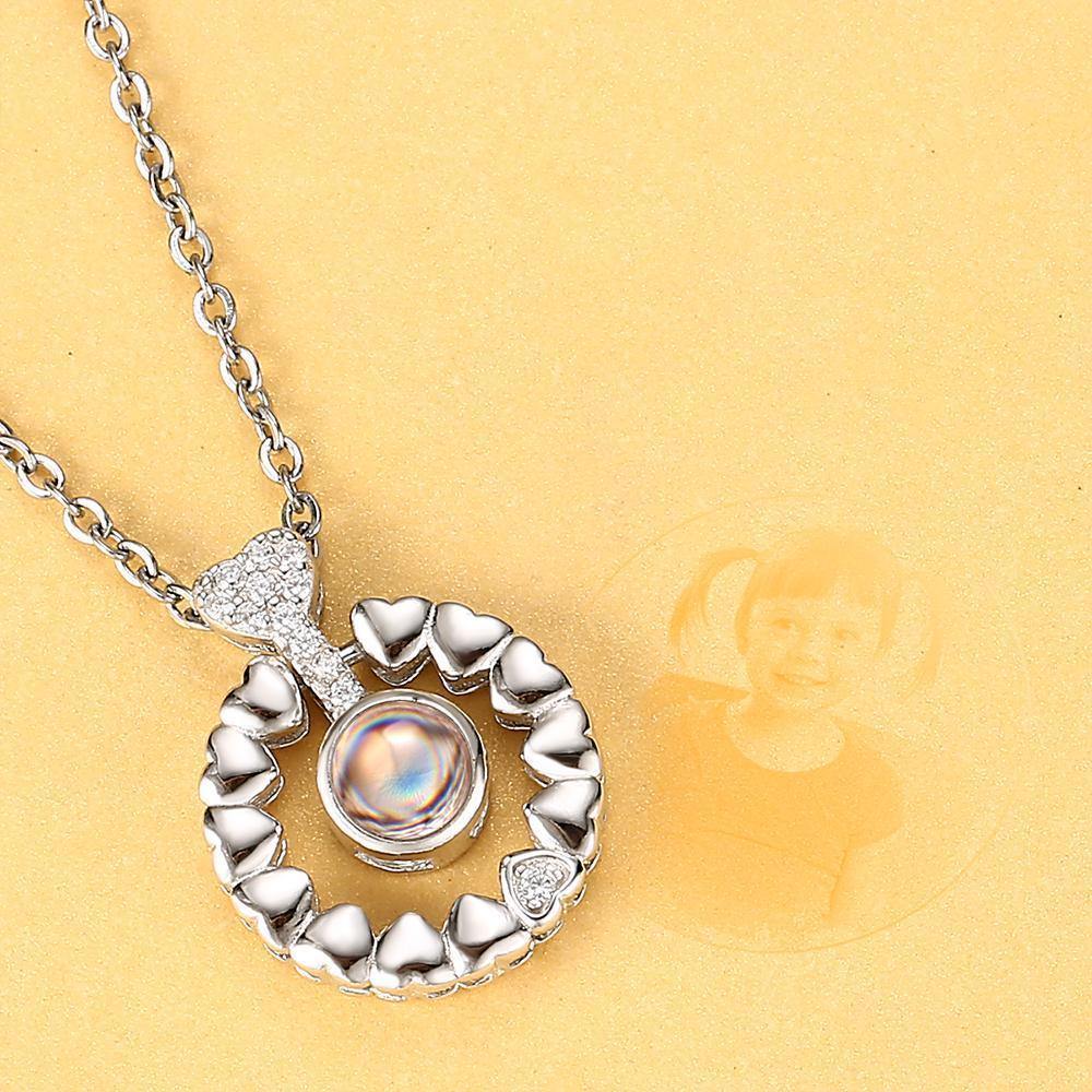 Personalized Projection Round Photo Necklace - Silver - YourPhotoNecklace