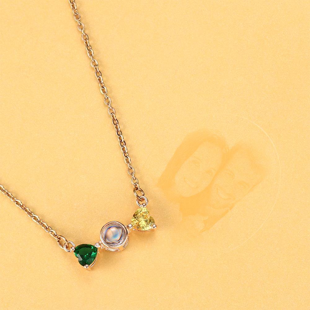 Personalized Projection Photo Bow Necklace Rose Gold - myphotowalletuk