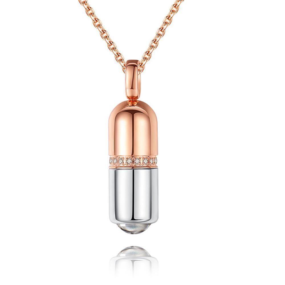 I Love You Necklace in 100 Languages Projection Engraved Necklace Rose Gold - myphotowalletukus
