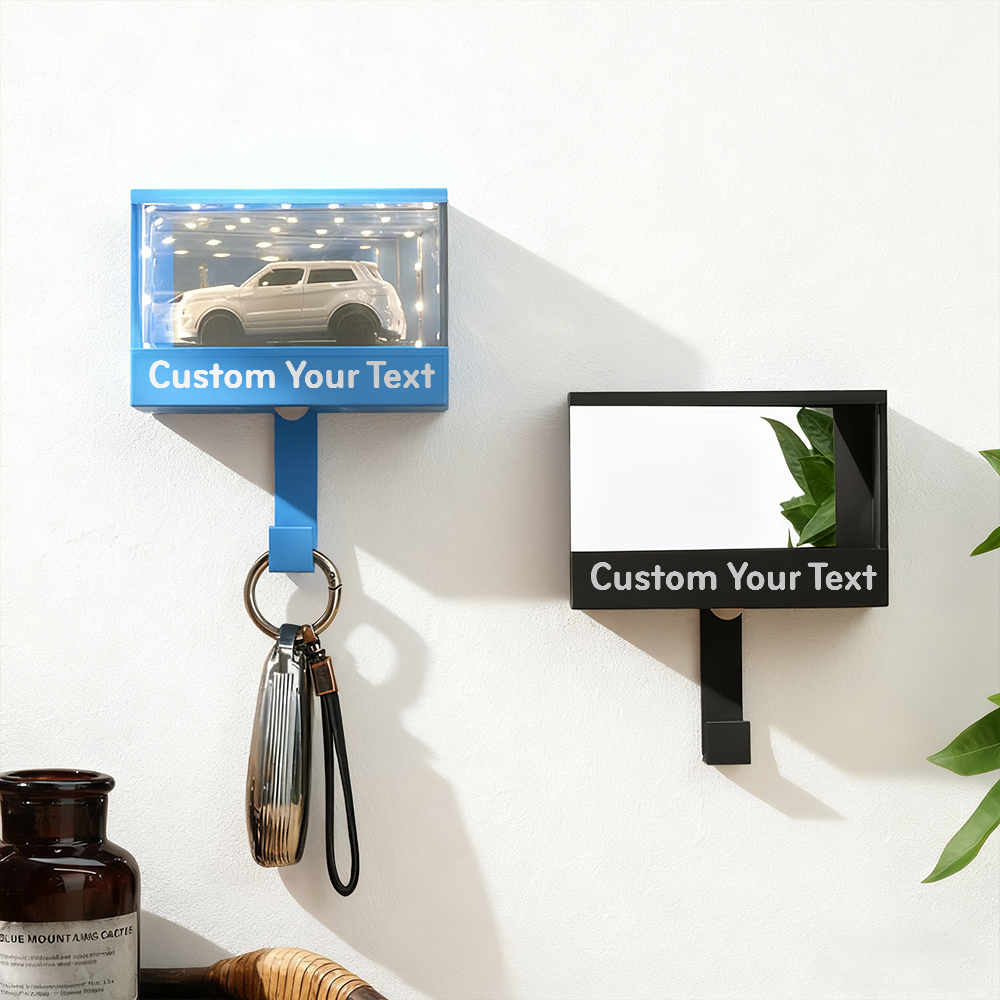 Mini Garage Key Holder for 1:64 Scale Cars Wall Mount Display Gift for Car Lovers - 