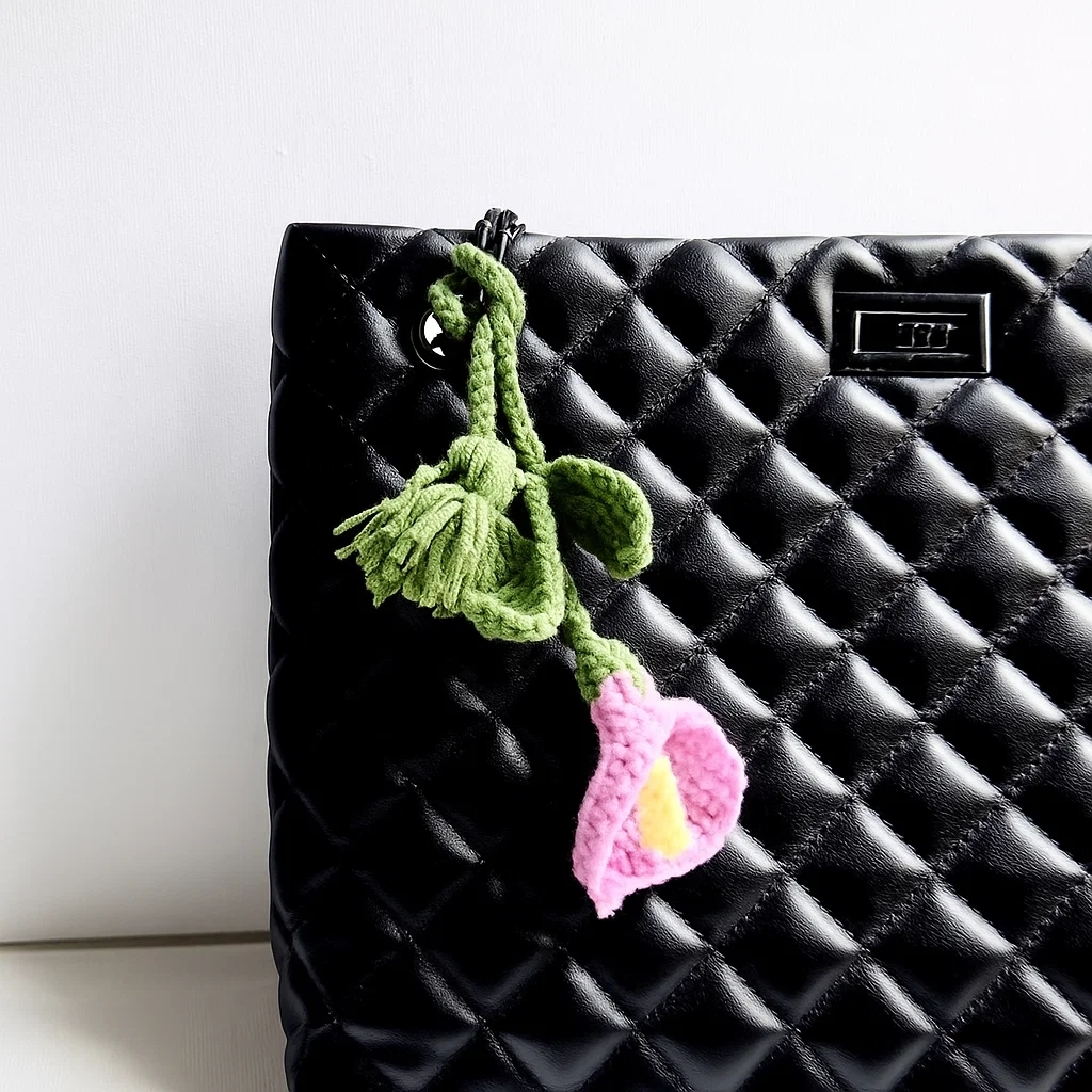 Crochet Cherry Car Mirror Hanging: Handmade Knitted Car Accessory - 