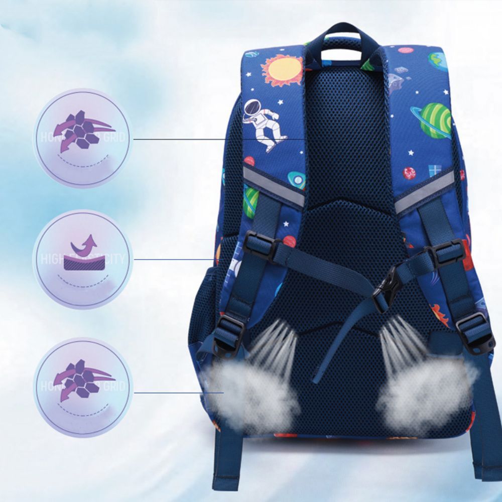 Rainbow School Backpack Astronaut Kids Bookbag Preschool Kindergarten School Bag for Boys Girls -