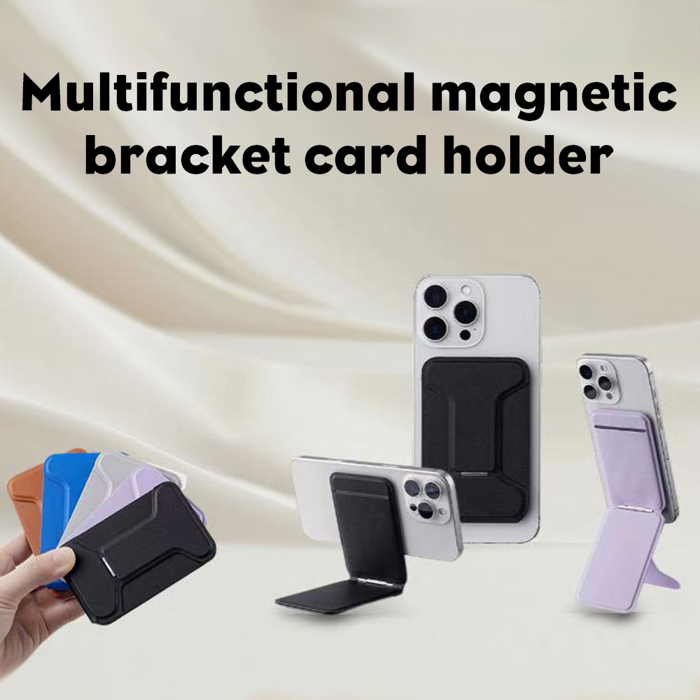 Adjustable Wallet Stand – Multi-Angle Viewing, Holds Cards & Cash, Strong Magnetic Phone Mount