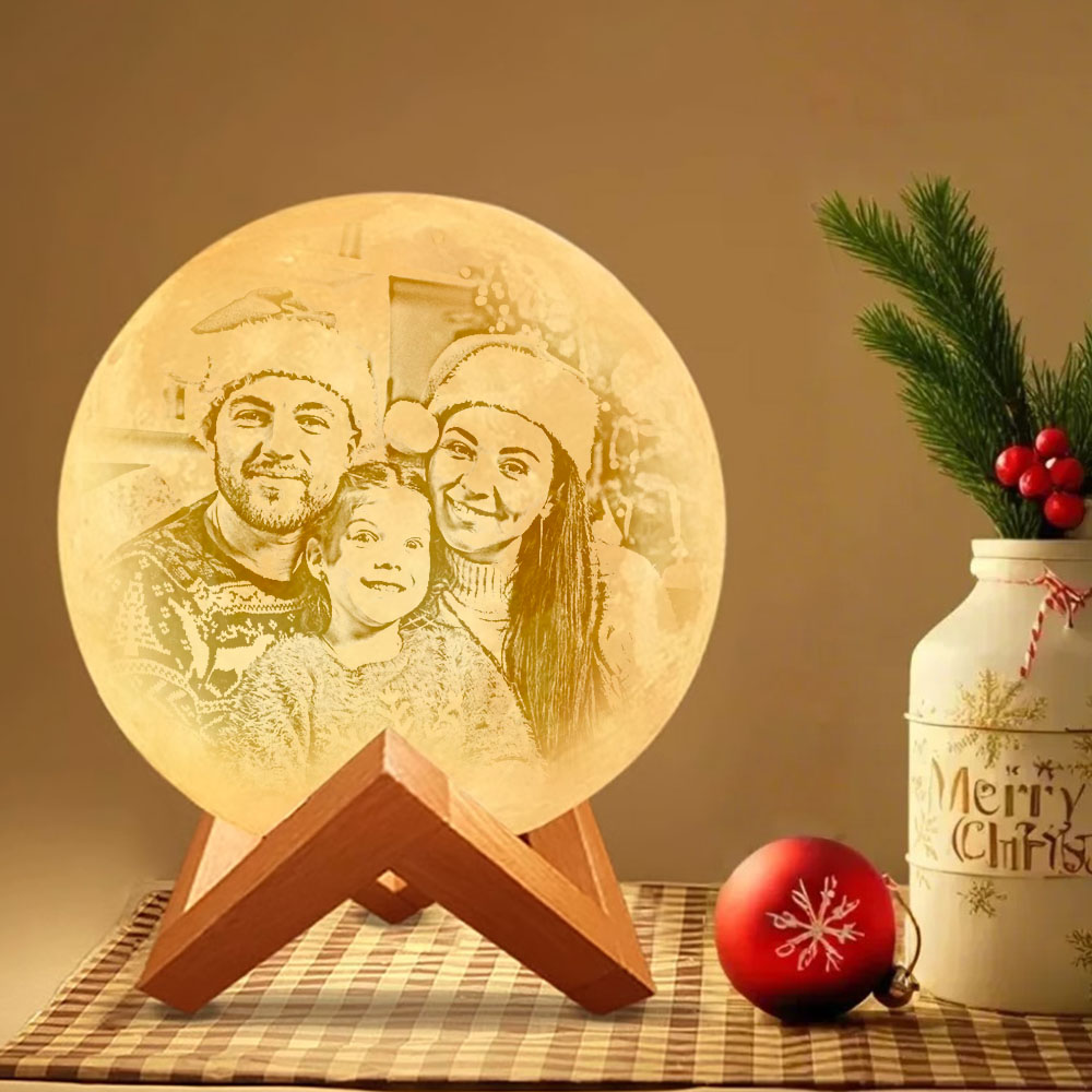 Mother Gifts Personalised Engraved 3D Photo Moon Lamp