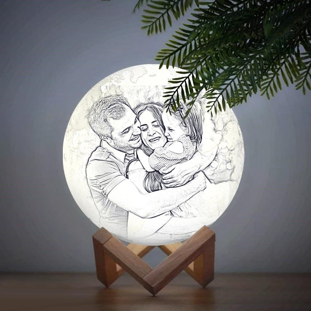 Custom Engraved 3D Printing Photo Earth Lamp 2 Light Colors